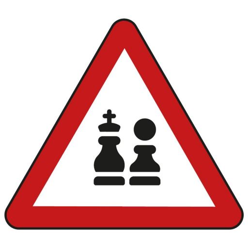 Dargestelltes Schild Schachfiguren