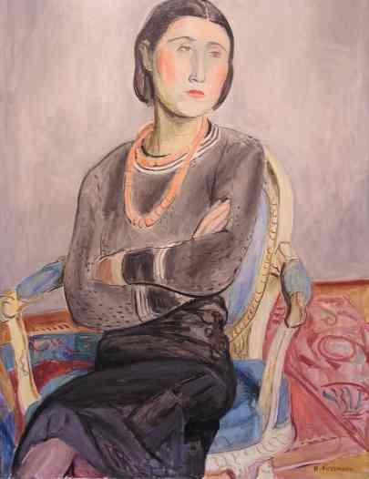 Hans Purrmann, Dame mit roter Kette, 1930