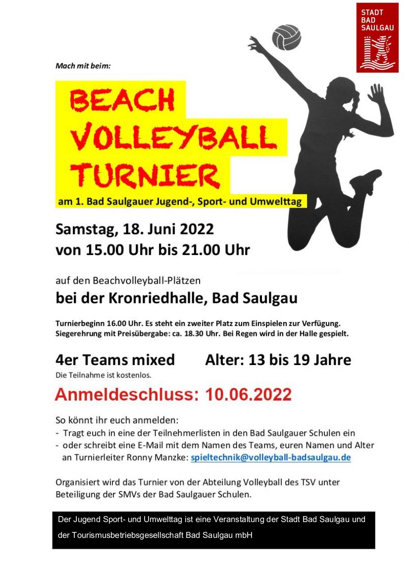 Beachvolleyballturnier am Jugend-, Sport- und Umwelttag