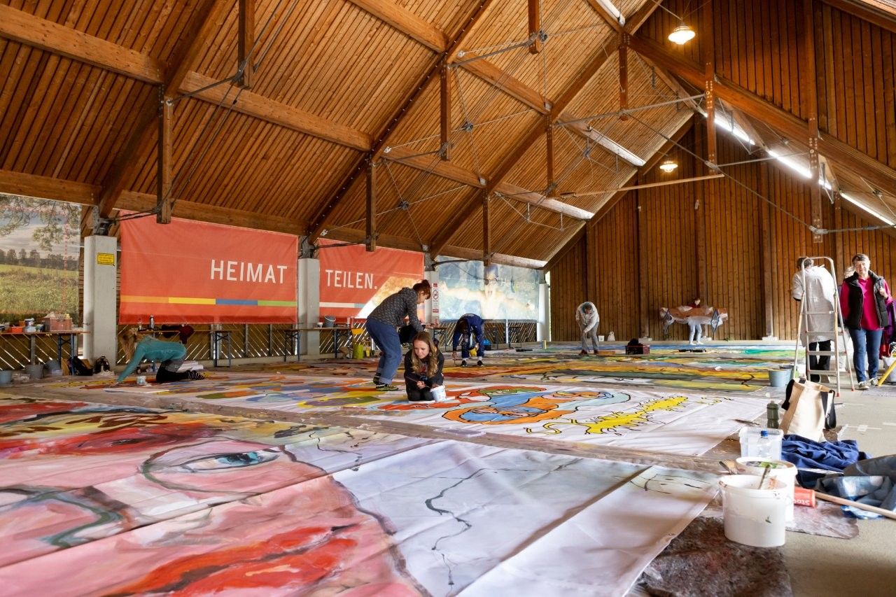 In der ersten Maiwoche entstehend die neuen Luft ART Kunstwerke im Parkhaus in der Lindenstraße.