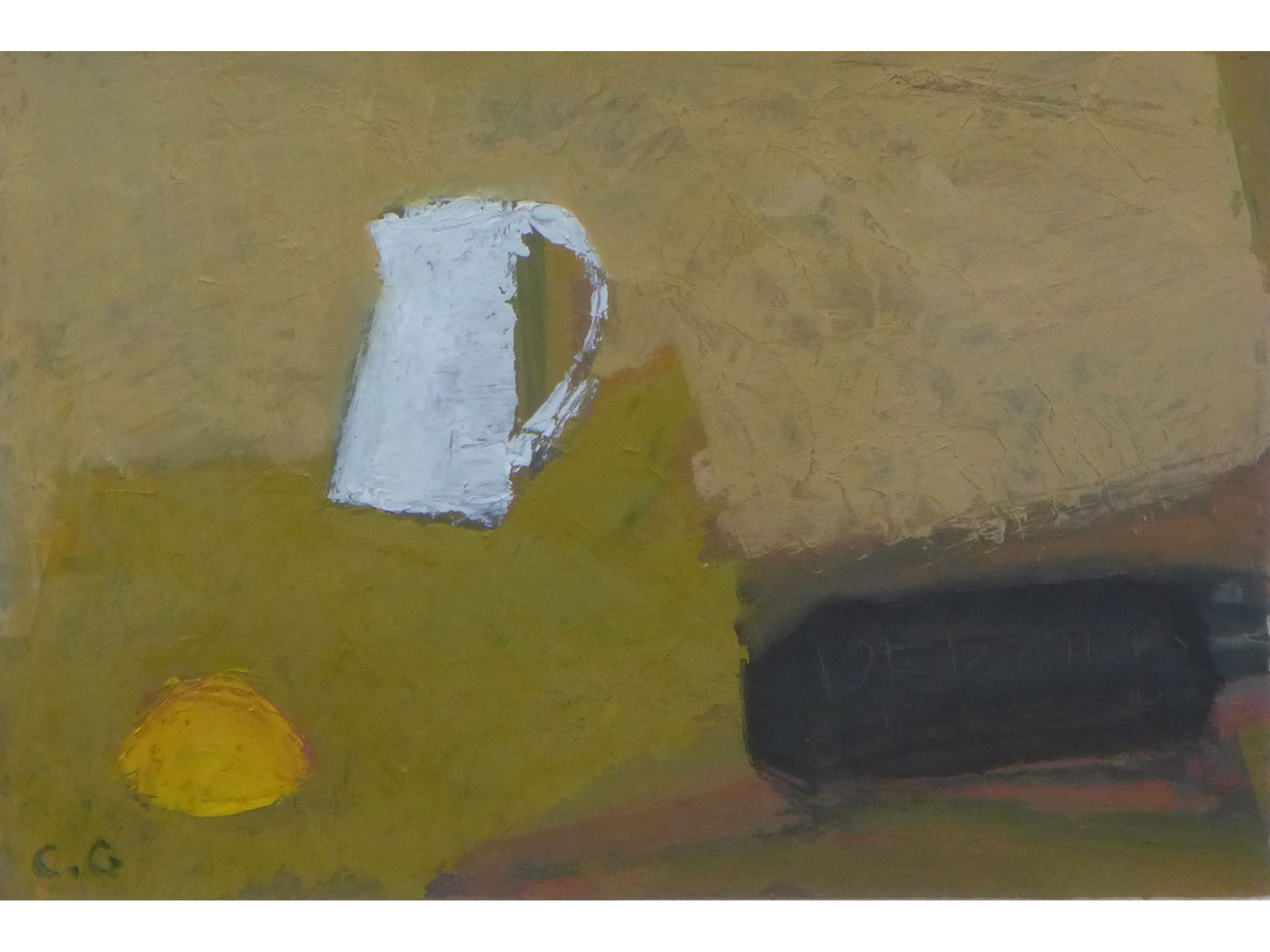 'Stillleben mit Zitrone', 2008, Öl auf Papier, 25 x 36 cm, 170 € 