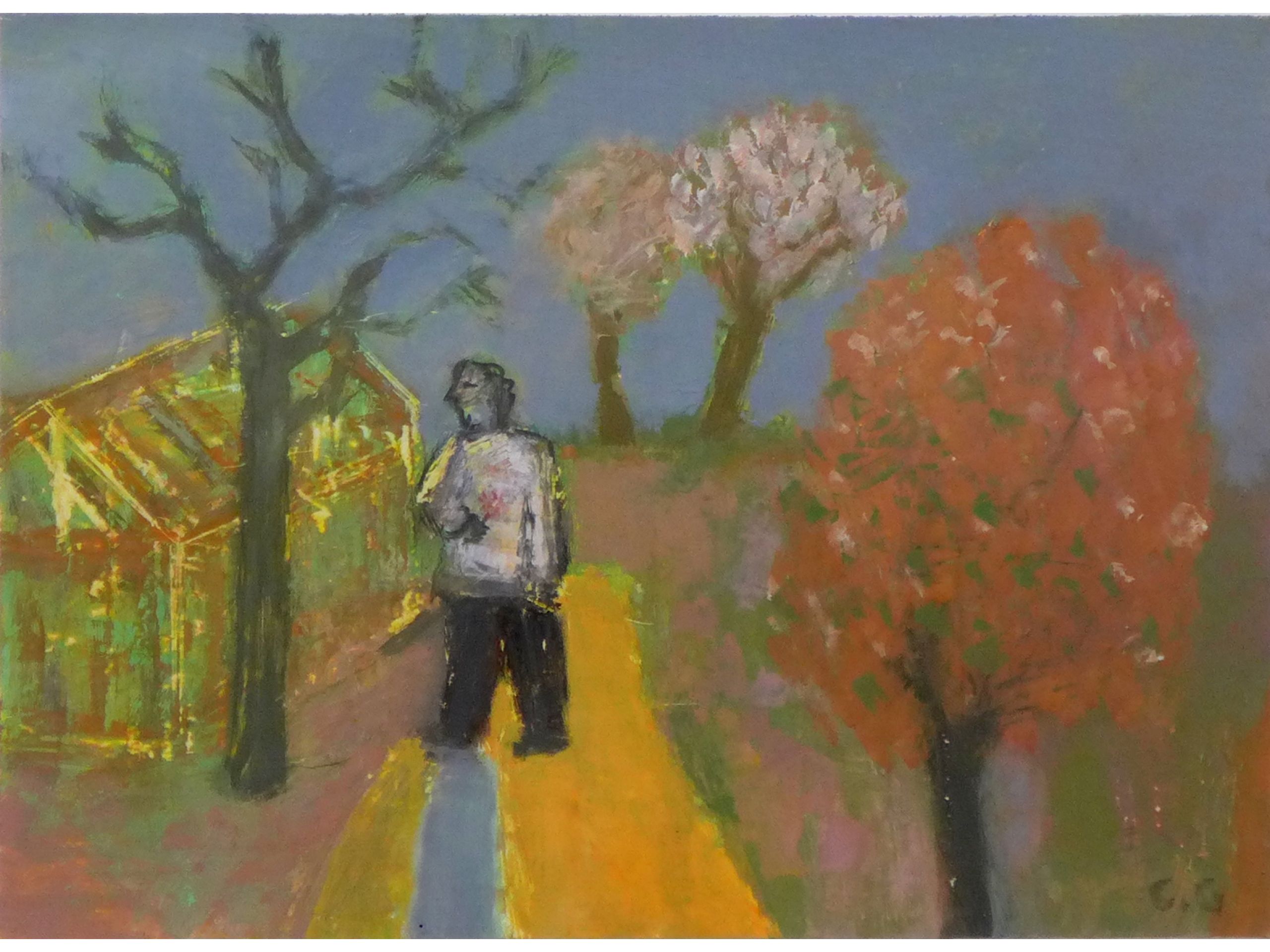 &#039;Der Wanderer&#039;, 2008, Öl auf Papier, 25 x 36 cm, 170 € 