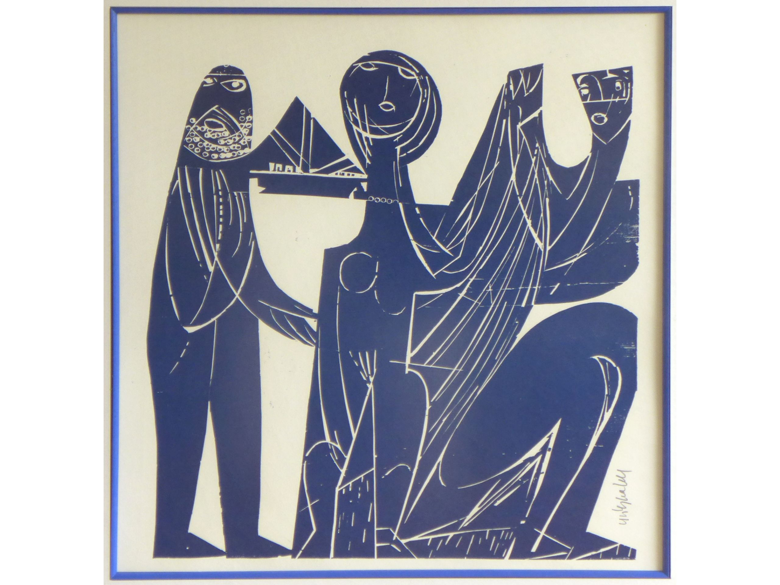 'Der Gewandschneider', 1971, Holzschnitt, signiert, 40 x 39 cm , 150 € 