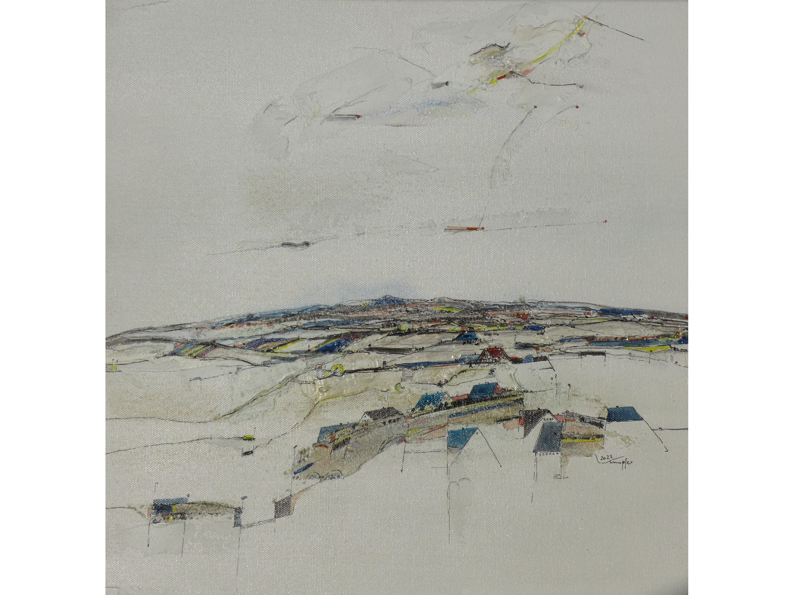 &#039;Oberschwäbische Landschaft&#039;, Acryl auf Leinwand, 40 x 40 cm, 300 €