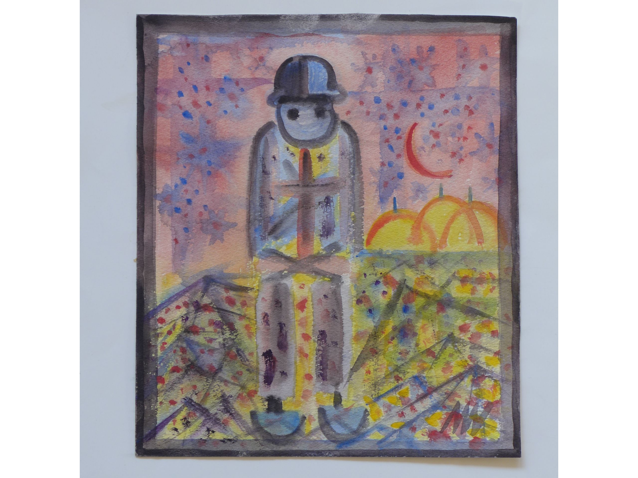 'Sitzender', 1973, Aquarell, 24 x 21 cm, 120 € 