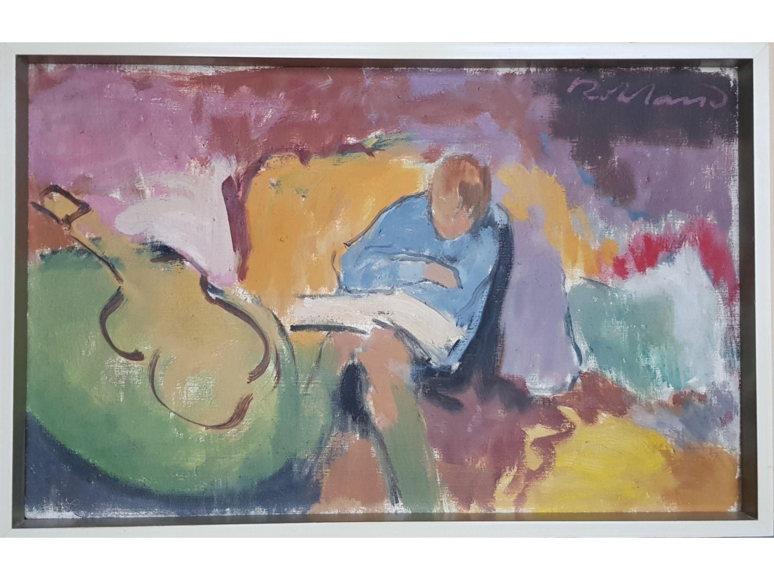 &#039;Lesender Knabe&#039;, 1951, Öl auf Leinwand, 39 x 61 cm, 600 € 