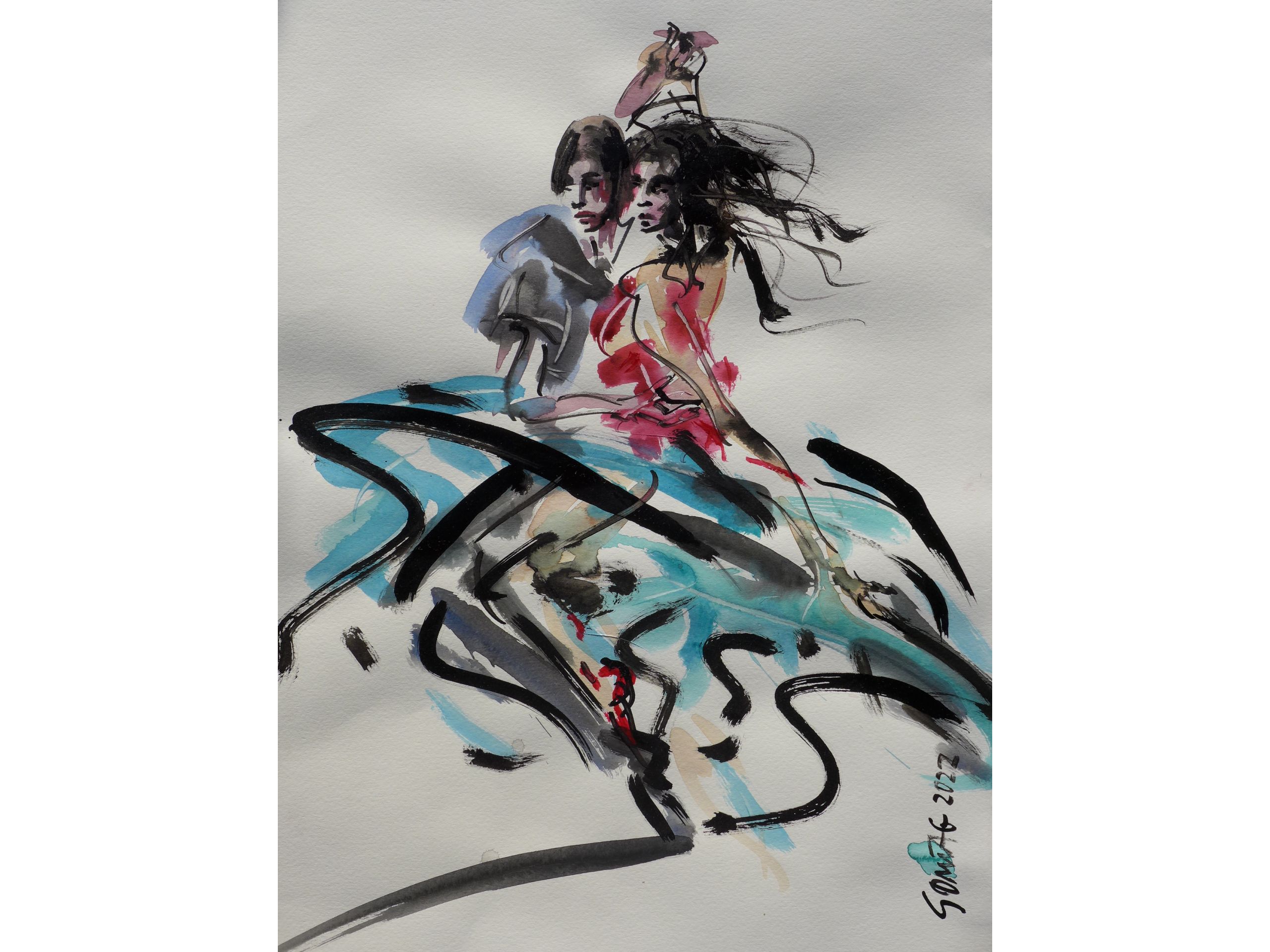 &#039;Tango&#039;, 2022, Tusche auf Papier, 50 x 35 cm, 120 €