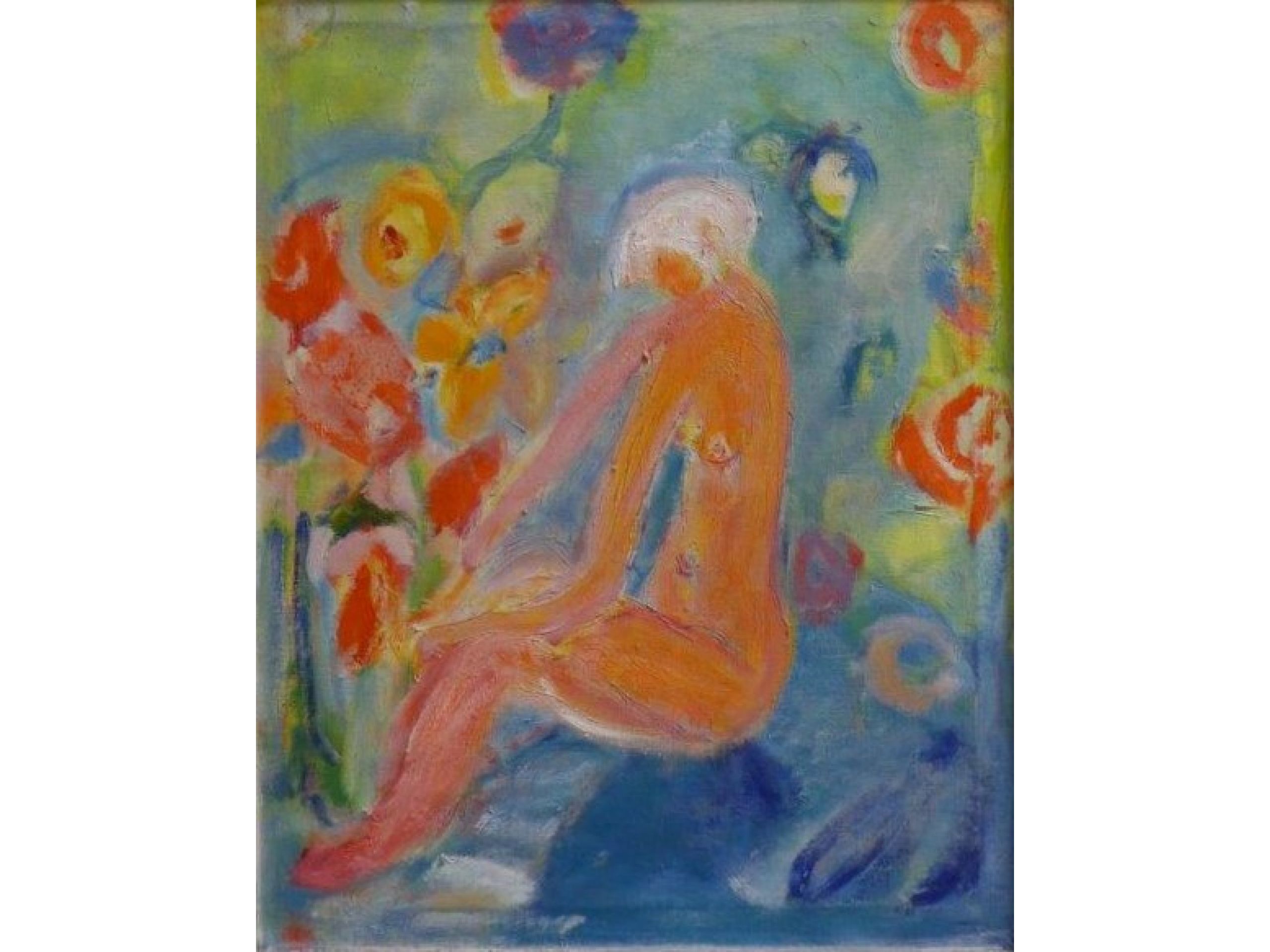 &#039;Am Bach&#039;, 1980, Öl auf Leinwand, 50 x 40 cm, 120 € 