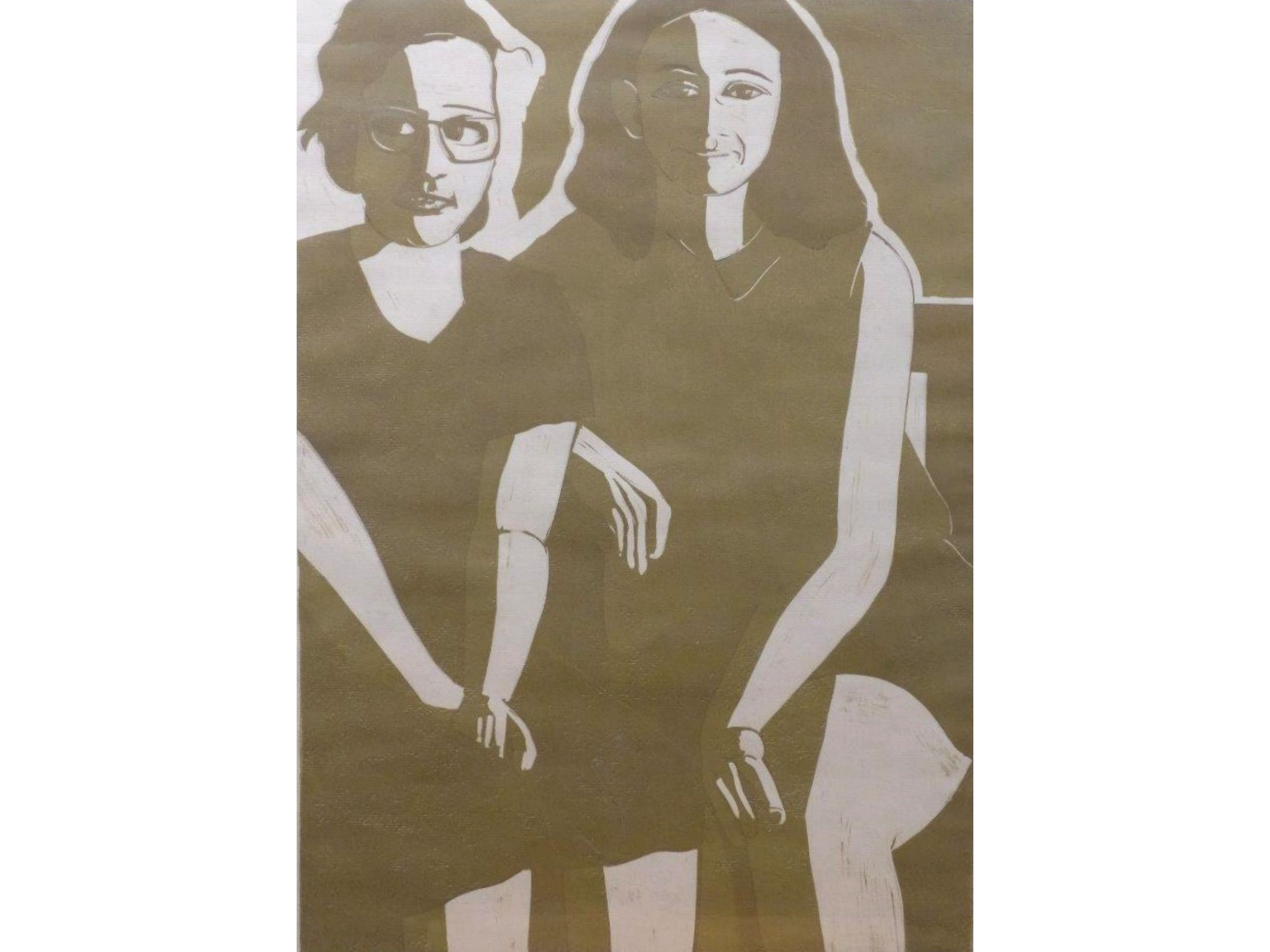 'Schwestern', 2019, Farblinoldruck, Unikat, 70 x 50 cm, 180 € 