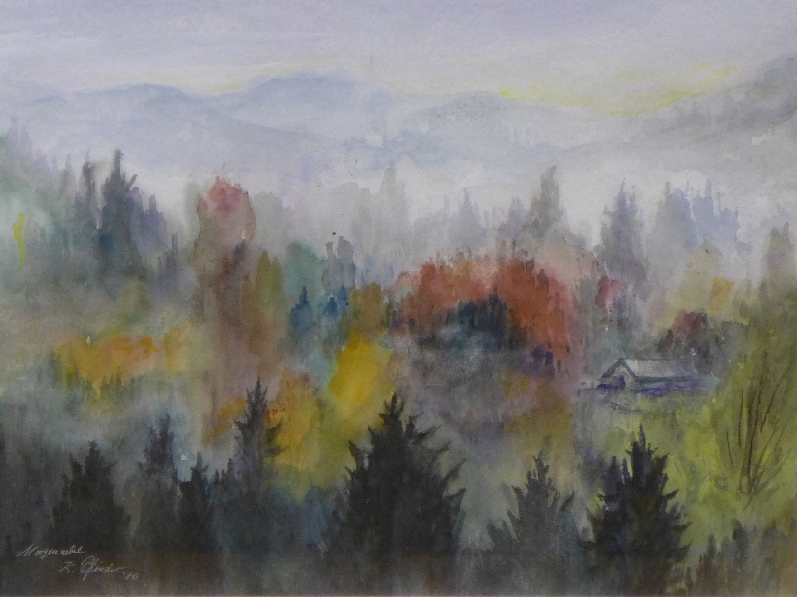 Karl Pfänder, 'Herbstwald', 2010, Aquarell, 30 x 40 cm, 70 € 