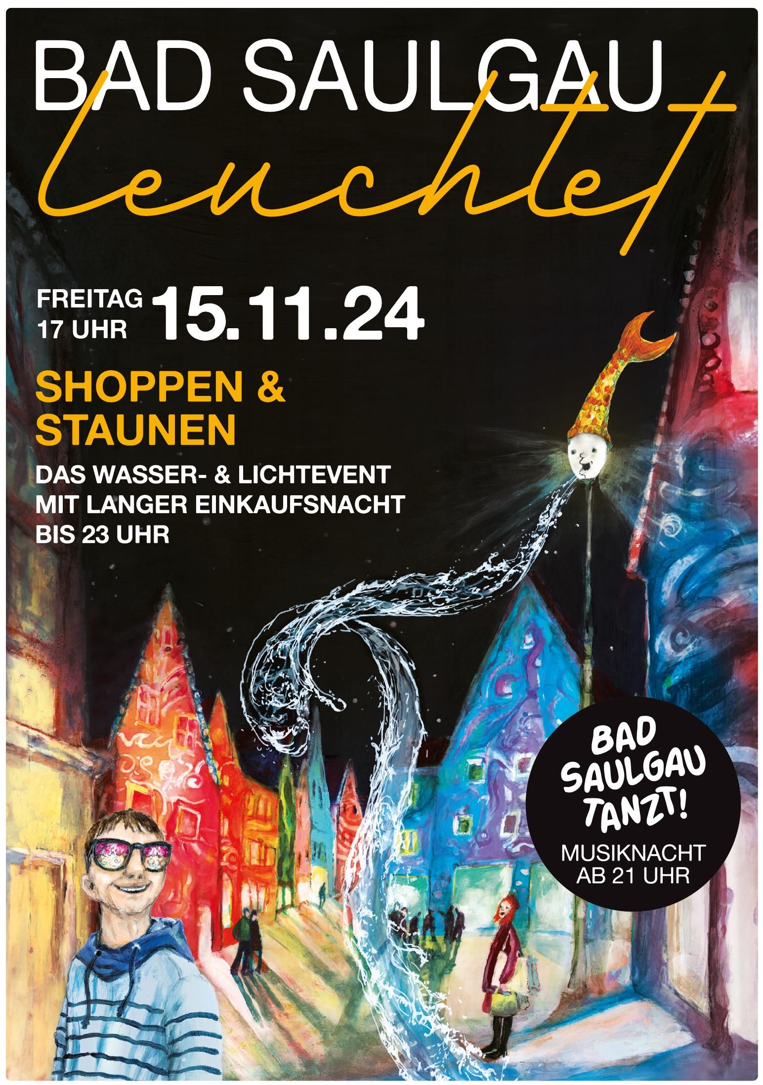Bad Saulgau leuchetet: Am 15. November heisst es Shoppen und Staunen beim Wasser-&Lichtevent bis 23 Uhr in der Bad Saulgauer Innenstadt