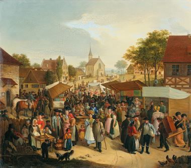Johann Georg Sauter. Oberschwäbischer Jahrmarkt, 1836
