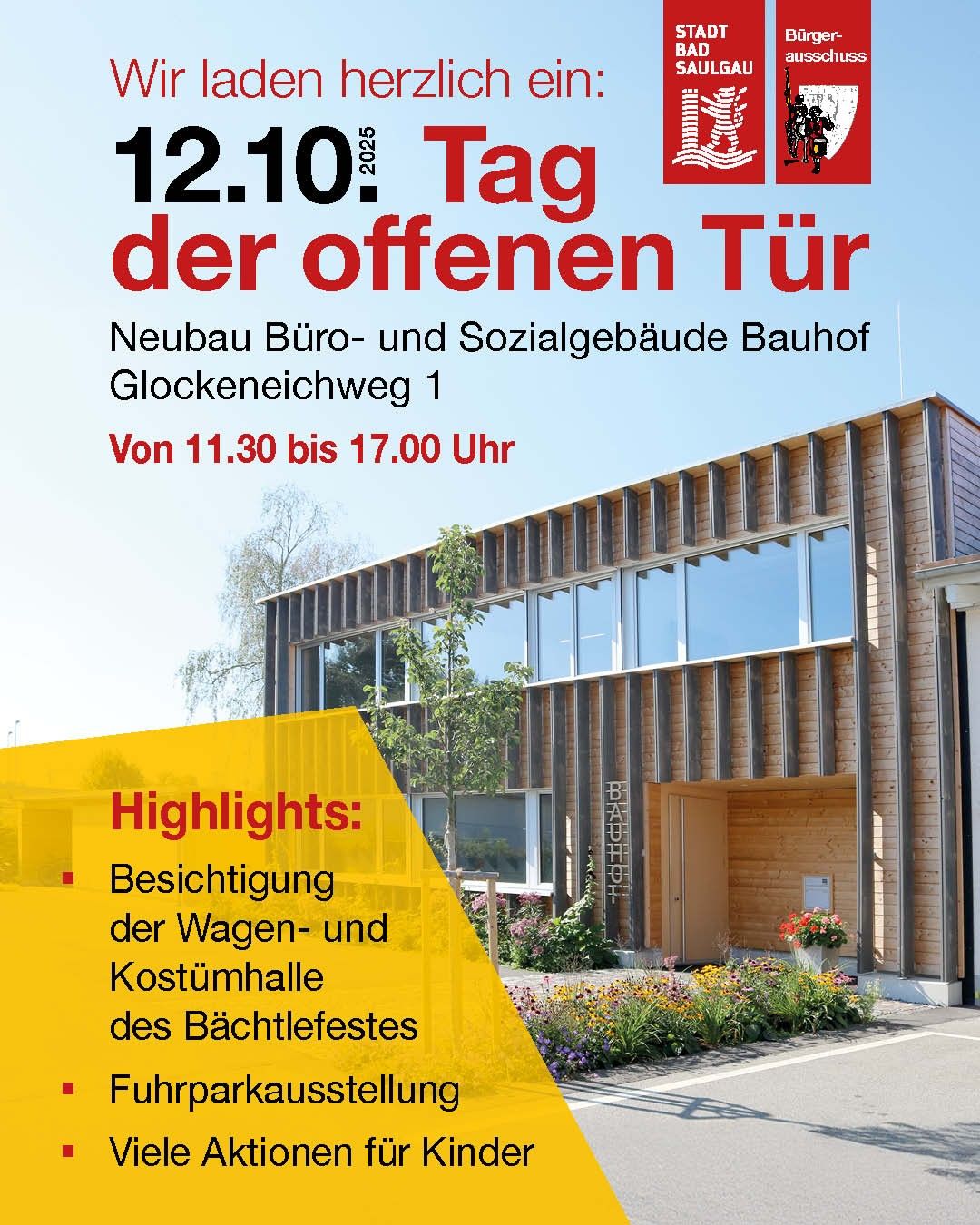 Flyer Tag der Offenen Türe Bauhof 12. Oktober