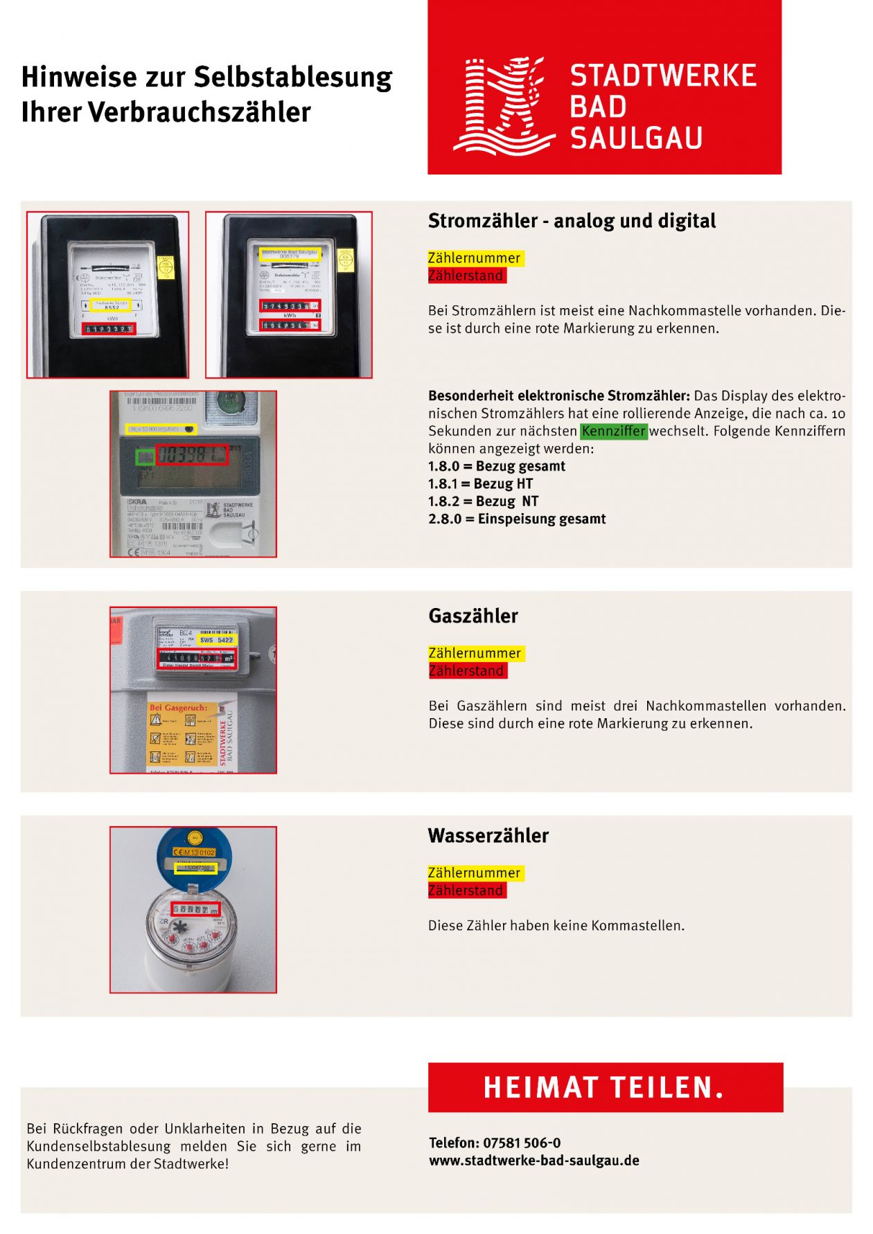 Handreichung zur Zählerablesung